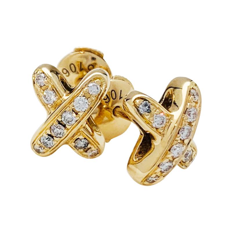[Super CiCi ]JEUX DE GOLD DIAMOND EARRINGS
