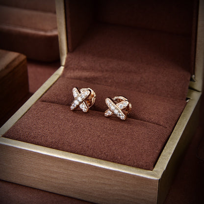 [Super CiCi ]JEUX DE GOLD DIAMOND EARRINGS