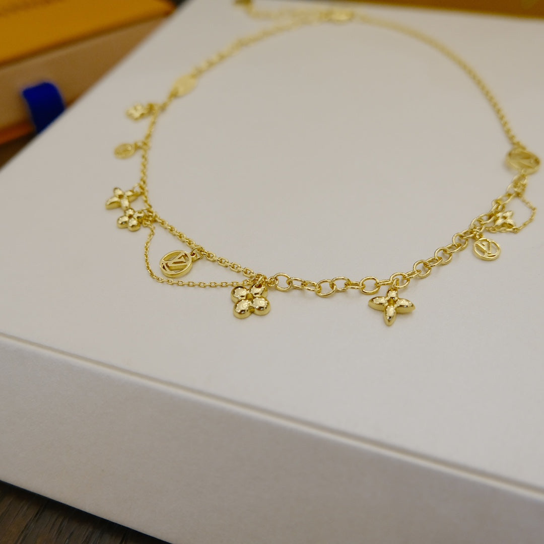 [Super CiCi ]BLOOMING SUPPLE NECKLACE BRASS
