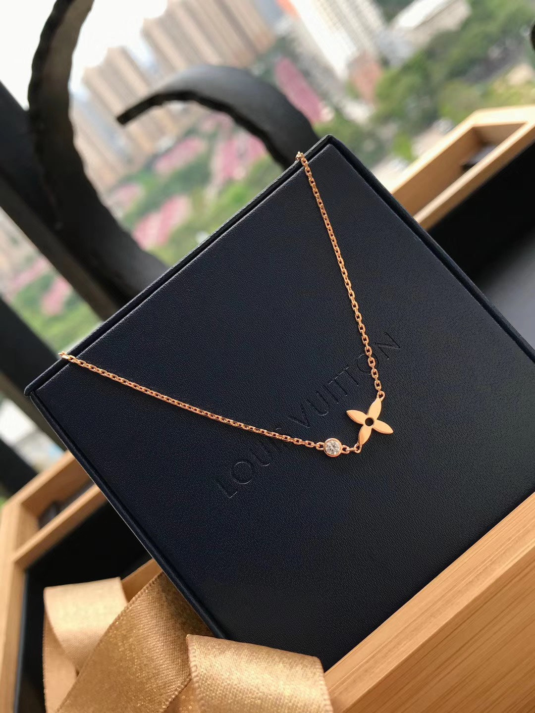 [Super CiCi ]BLOSSOM PENDANT PINK GOLD AND DIAMOND