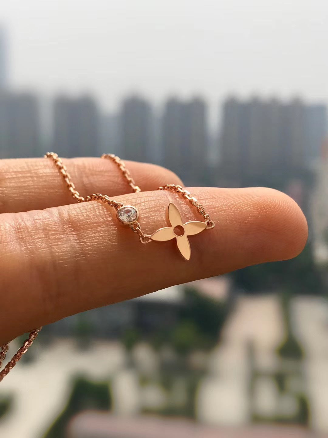 [Super CiCi ]BLOSSOM PENDANT PINK GOLD AND DIAMOND