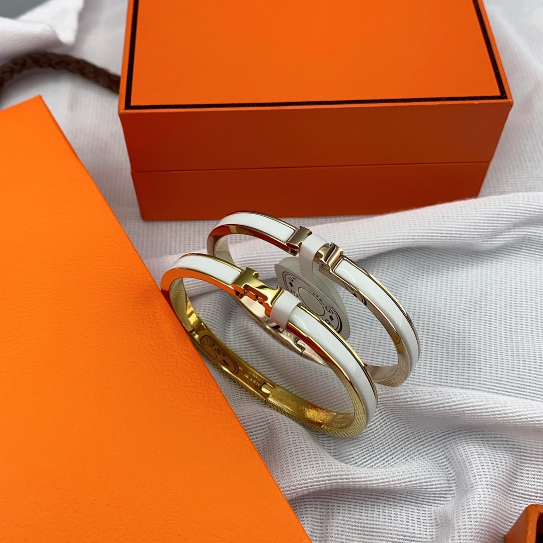 [Super CiCi ]CLASSIC HM CLIC WHITE 8MM ENAMEL BRACELET