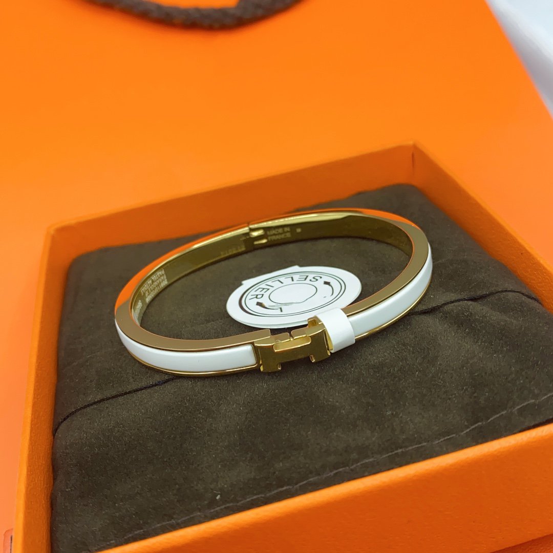 [Super CiCi ]CLASSIC HM CLIC WHITE 8MM ENAMEL BRACELET