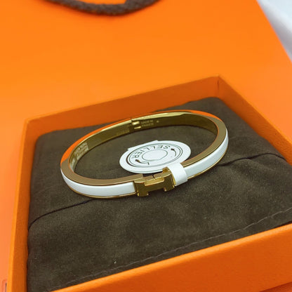 [Super CiCi ]CLASSIC HM CLIC WHITE 8MM ENAMEL BRACELET