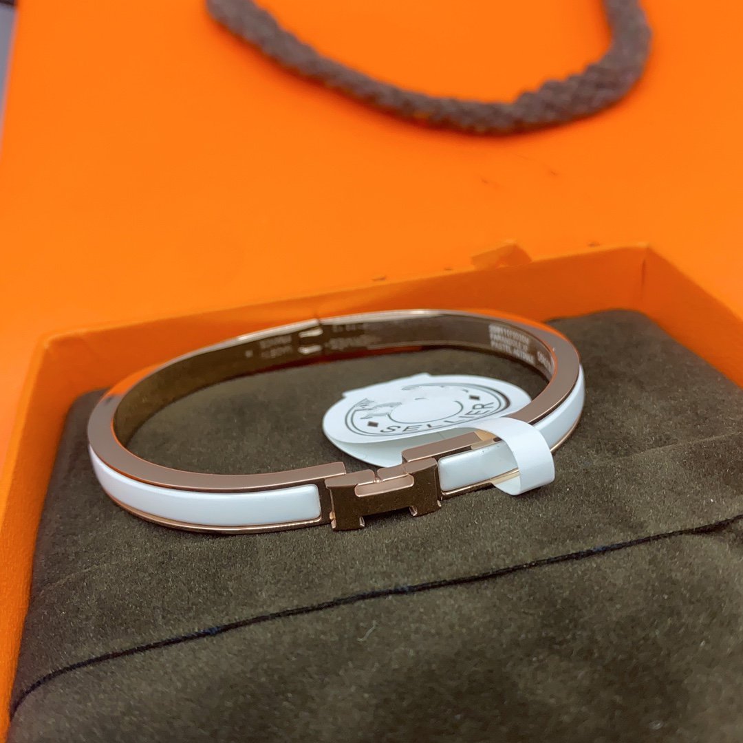 [Super CiCi ]CLASSIC HM CLIC WHITE 8MM ENAMEL BRACELET