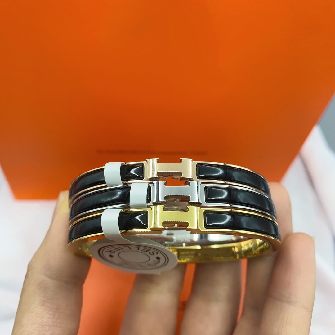 [Super CiCi ]CLASSIC HM CLIC BLACK 8MM ENAMEL BRACELET
