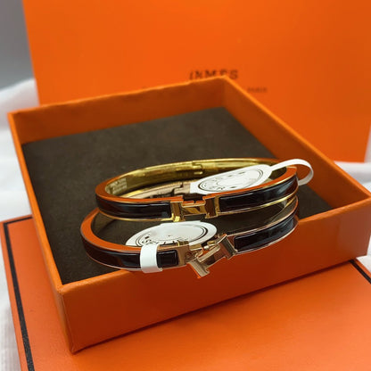 [Super CiCi ]CLASSIC HM CLIC BLACK 8MM ENAMEL BRACELET
