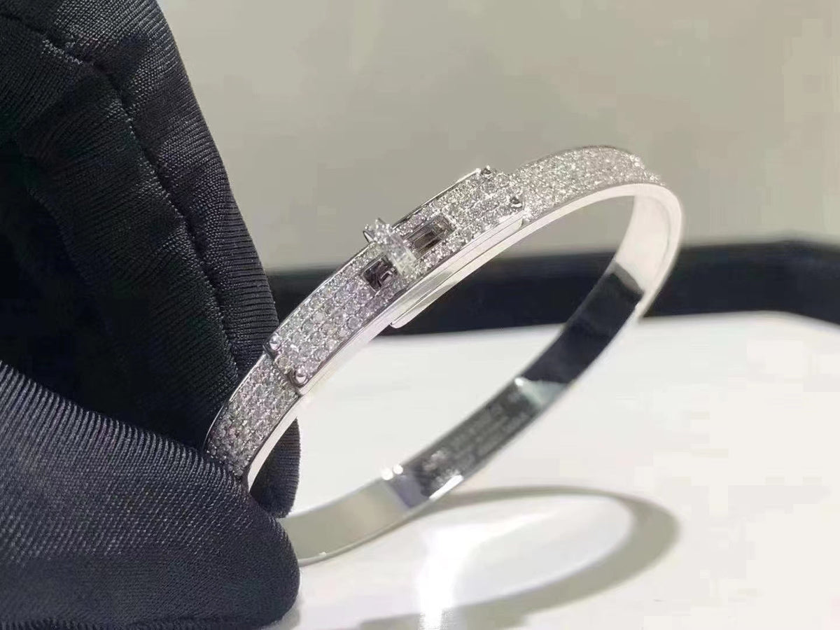 [Super CiCi ]HM KELLY BRACELET IN SILVER AND FULL PAVE DIAMOND