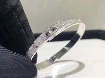 [Super CiCi ]HM KELLY BRACELET IN SILVER AND FULL PAVE DIAMOND