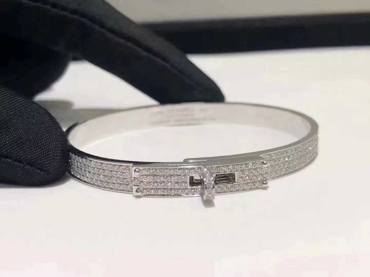 [Super CiCi ]HM KELLY BRACELET IN SILVER AND FULL PAVE DIAMOND