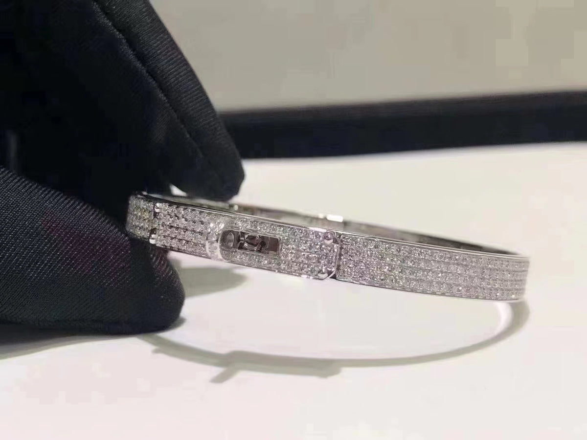 [Super CiCi ]HM KELLY BRACELET IN SILVER AND FULL PAVE DIAMOND