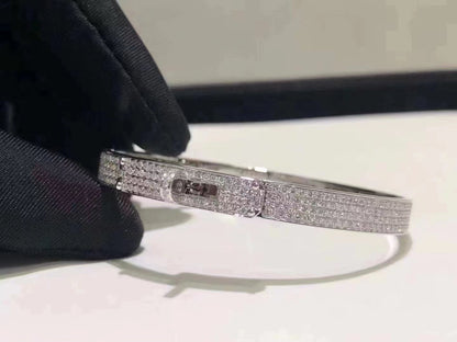 [Super CiCi ]HM KELLY BRACELET IN SILVER AND FULL PAVE DIAMOND
