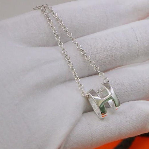 [Super CiCi ]HM NECKLACE H LETTER OVAL SERIES