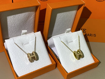 [Super CiCi ]HM CLIC YELLOW ENAMEL GOLD NECKLACE