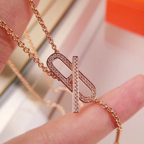 [Super CiCi ]HM FIRE PIG NOSE NECKLACE TRENDY STREET
