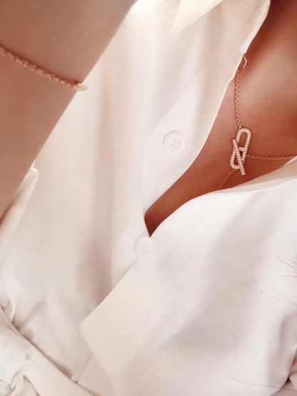 [Super CiCi ]HM FIRE PIG NOSE NECKLACE TRENDY STREET