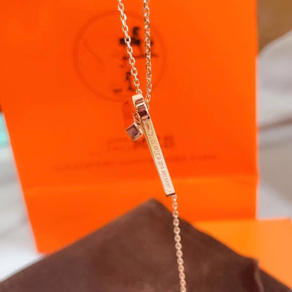 [Super CiCi ]HM NECKLACE PLATINUM ROSE GOLD DIAMOND
