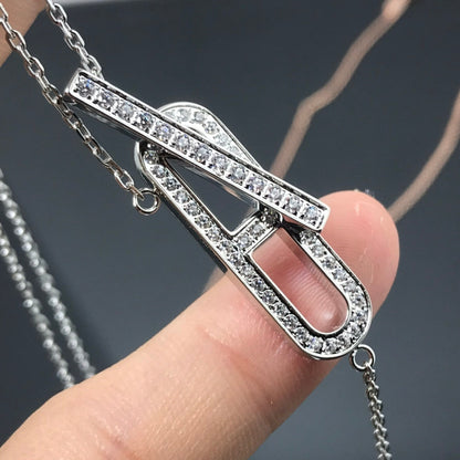 [Super CiCi ]HM NECKLACE PLATINUM ROSE GOLD DIAMOND