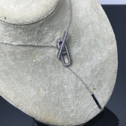 [Super CiCi ]HM NECKLACE PLATINUM ROSE GOLD DIAMOND