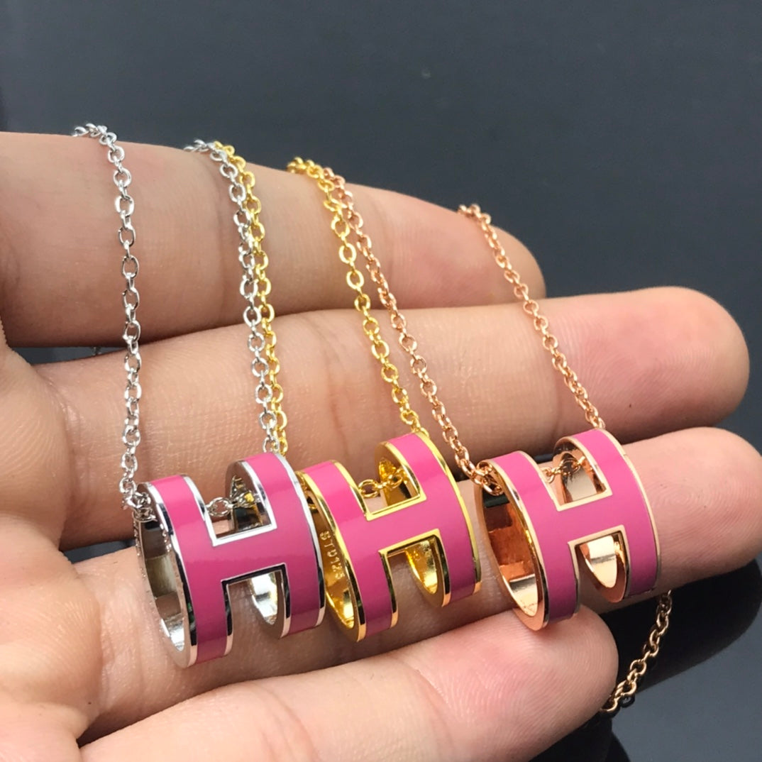 [Super CiCi ]H NECKLACE PINK