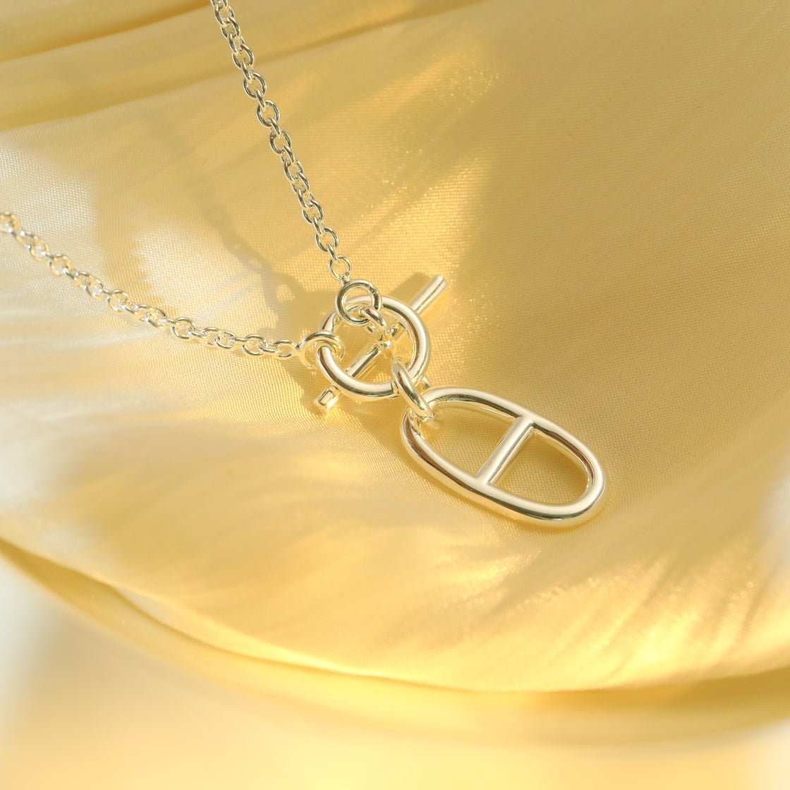 [Super CiCi ]HM CHAINE D'ANCRE PENDANT NECKLACE STERLING SILVER