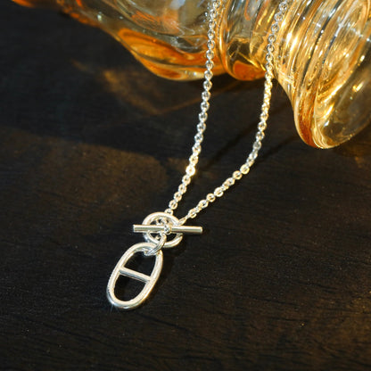 [Super CiCi ]HM CHAINE D'ANCRE PENDANT NECKLACE STERLING SILVER