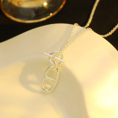 [Super CiCi ]HM CHAINE D'ANCRE PENDANT NECKLACE STERLING SILVER
