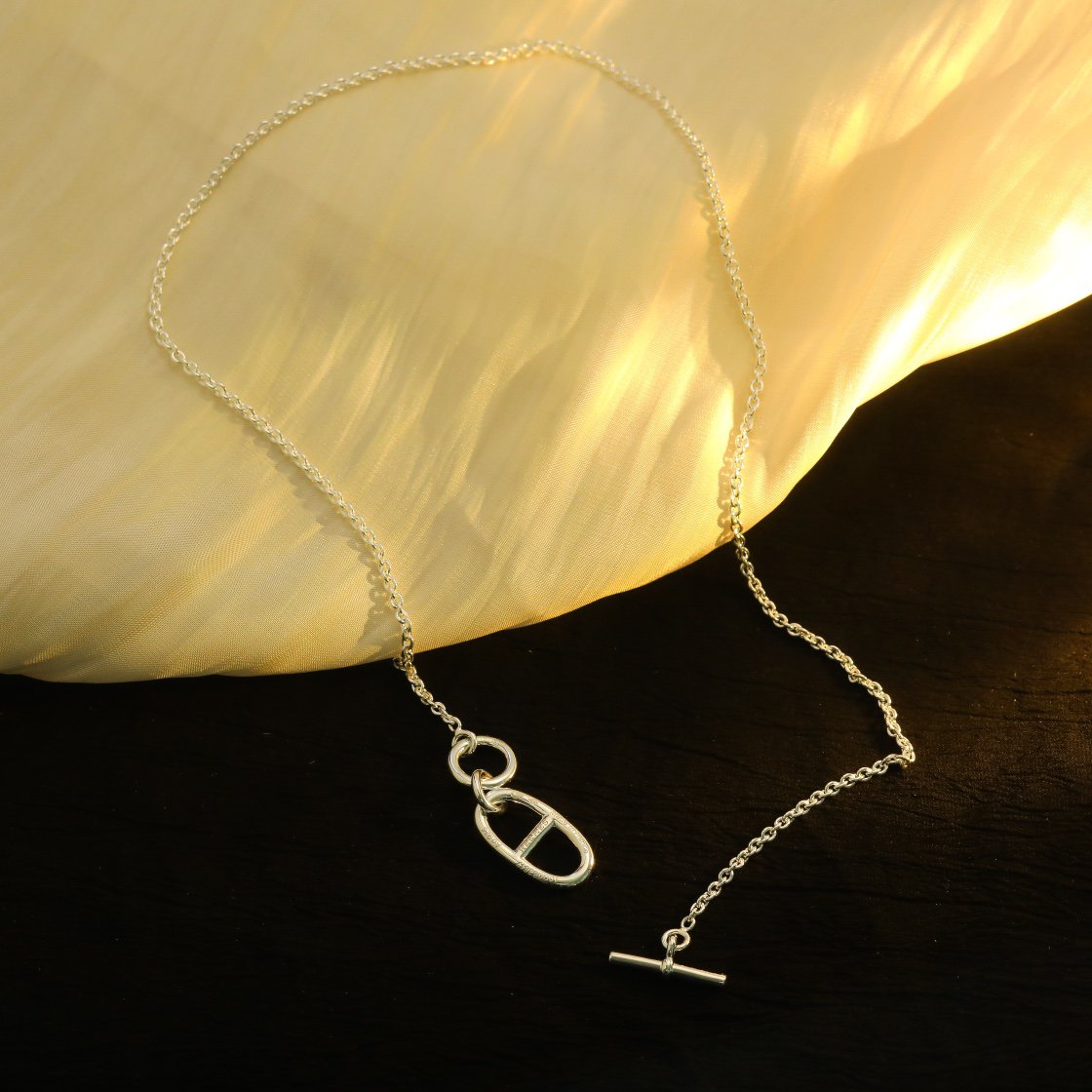 [Super CiCi ]HM CHAINE D'ANCRE PENDANT NECKLACE STERLING SILVER