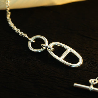 [Super CiCi ]HM CHAINE D'ANCRE PENDANT NECKLACE STERLING SILVER