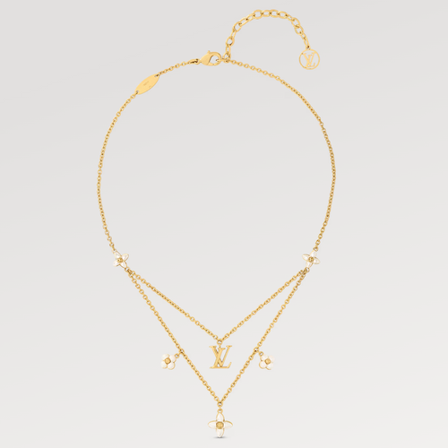 [Super CiCi ]FLOWERGRAM GOLD MOP DOUBLE ROW NECKLACE