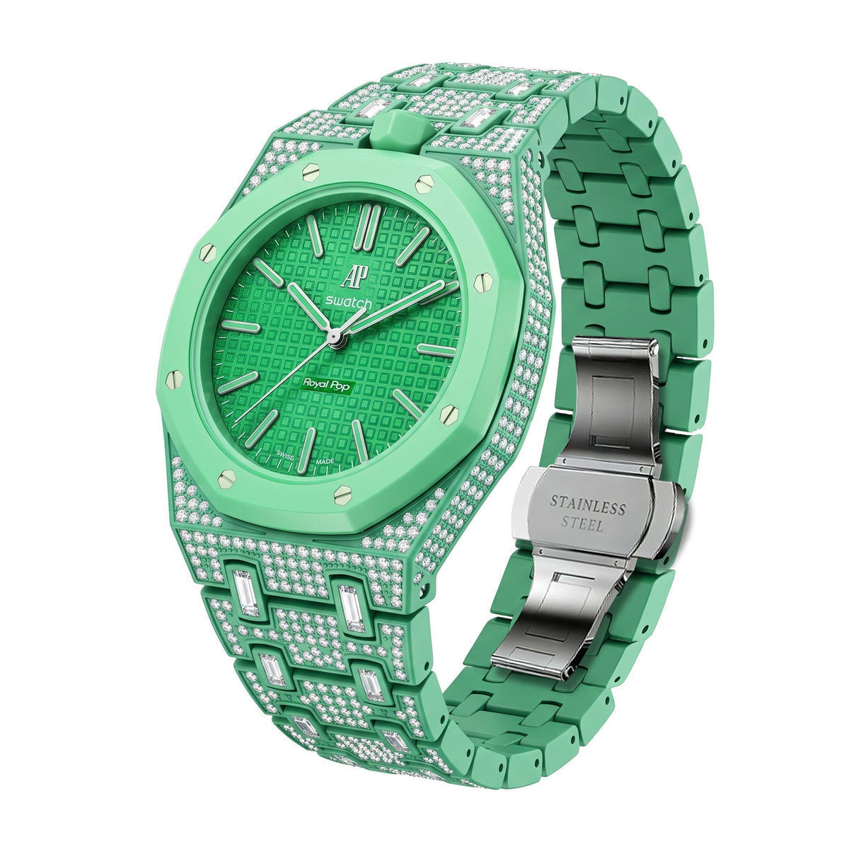 [Super CiCi]Royal Oak Pop Exclusive Bioceramic Case & Bioceramic Strap Full Diamond