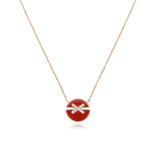 [Super CiCi ]JEUX DE ROSE GOLD DIAMOND NECKLACE