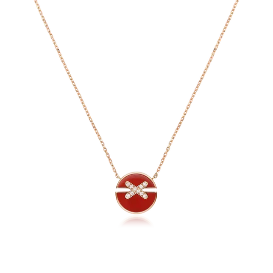 [Super CiCi ]JEUX DE ROSE GOLD DIAMOND NECKLACE
