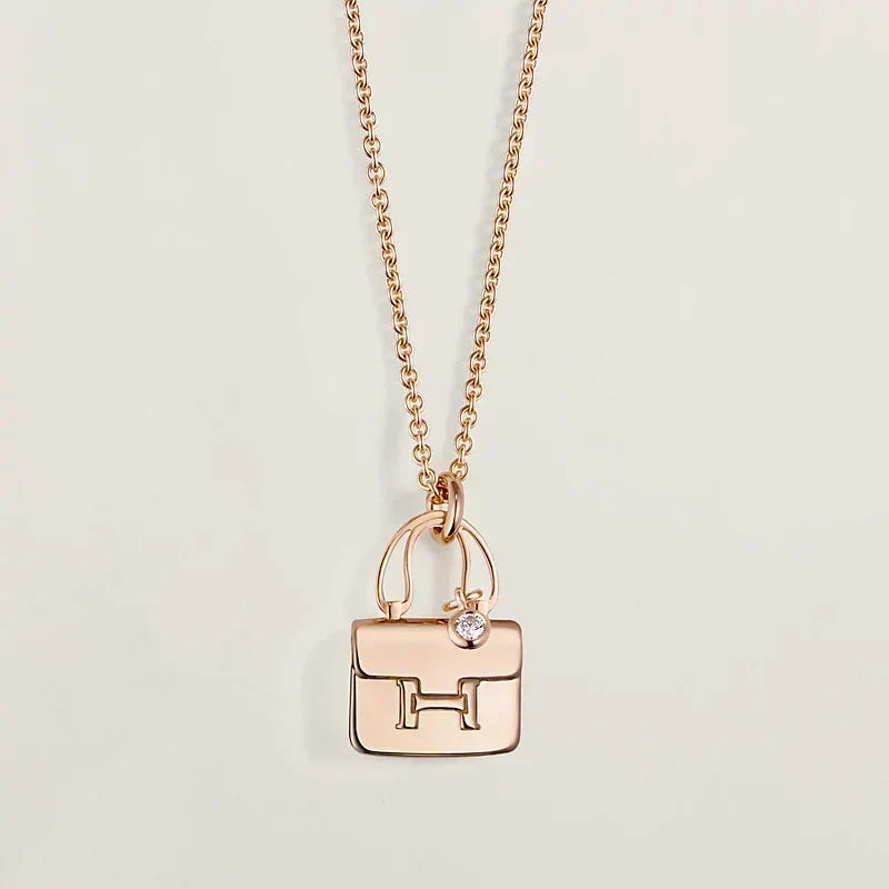 [Super CiCi ]AMULETTE PEDANT ROSE GOLD NECKLACE