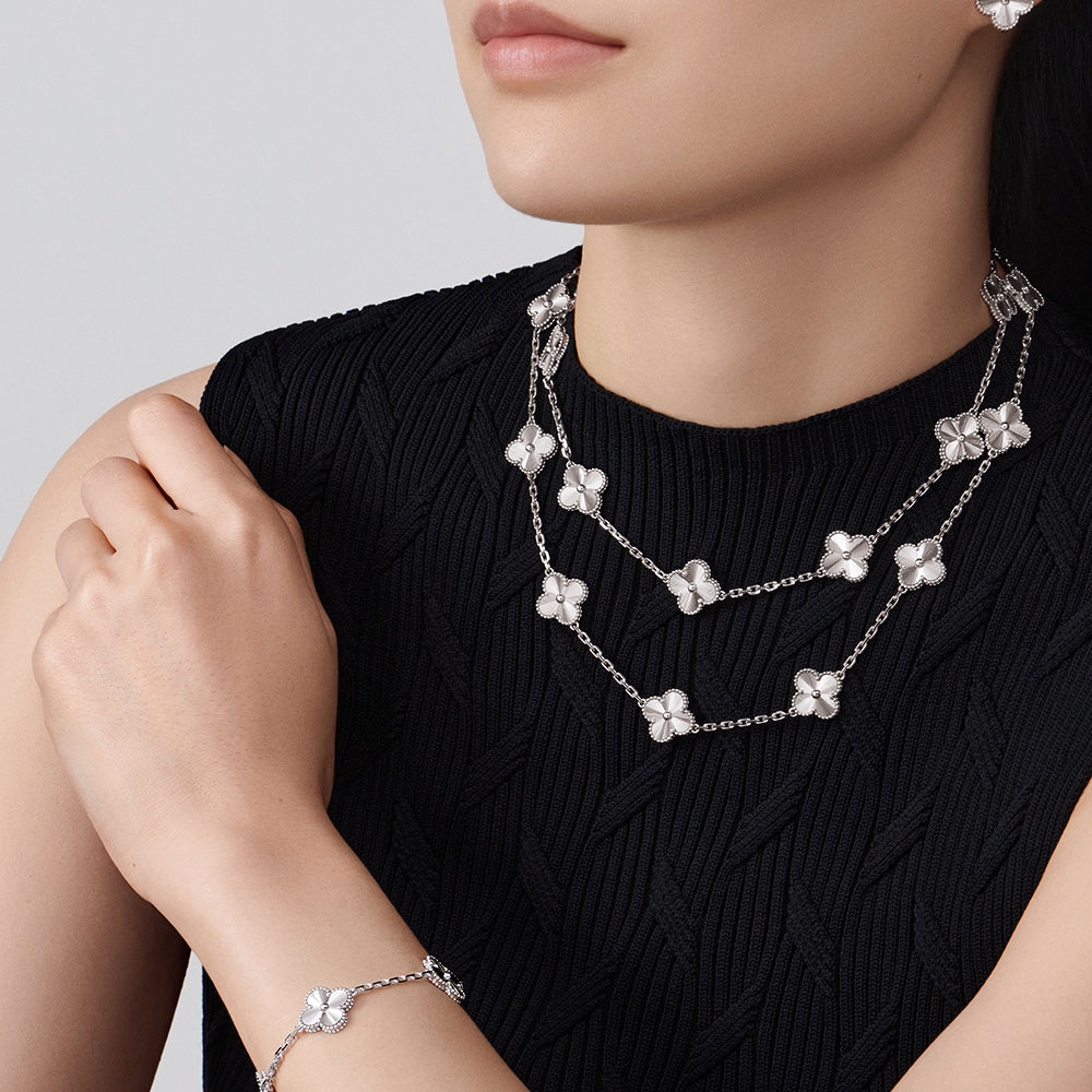 [Super CiCi ]CLOVER 20 MOTIFS DIAMOND SILVER
