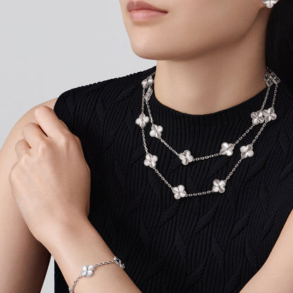 [Super CiCi ]CLOVER 20 MOTIFS DIAMOND SILVER
