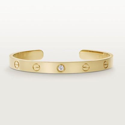 [Super CiCi ]LOVE BRACELET 6.1MM 1 DIAMOND OPEN CUFF