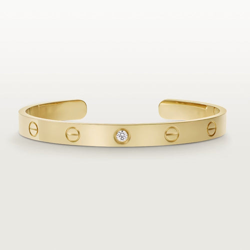 [Super CiCi ]LOVE BRACELET 6.1MM 1 DIAMOND OPEN CUFF