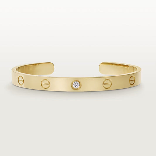 [Super CiCi ]LOVE BRACELET 6.1MM 1 DIAMOND OPEN CUFF