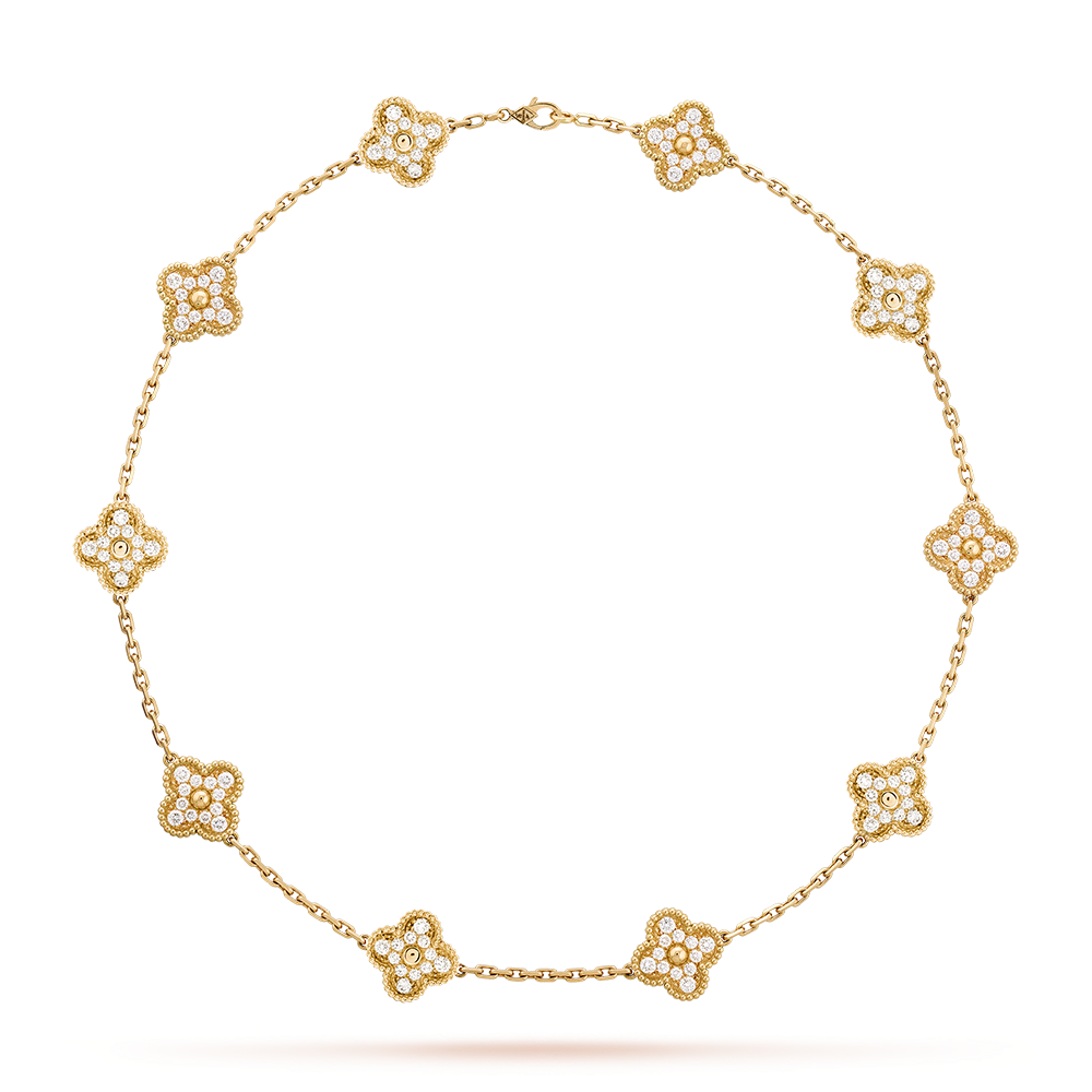 [Super CiCi ]CLOVER 10 MOTIFS DIAMOND NECKLACE
