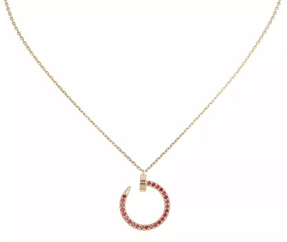[Super CiCi ]JUSTE NECKLACE GOLD RED DIAMONDS