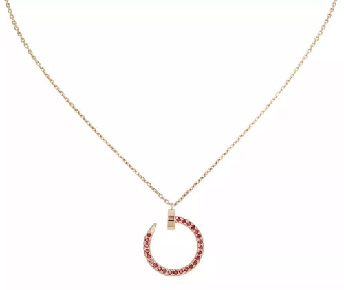 [Super CiCi ]JUSTE NECKLACE GOLD RED DIAMONDS