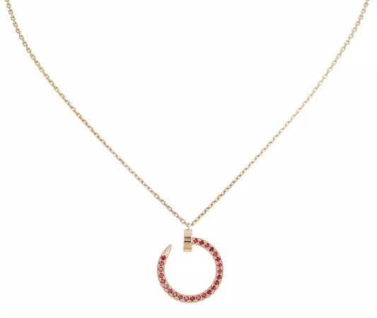 [Super CiCi ]JUSTE NECKLACE GOLD RED DIAMONDS