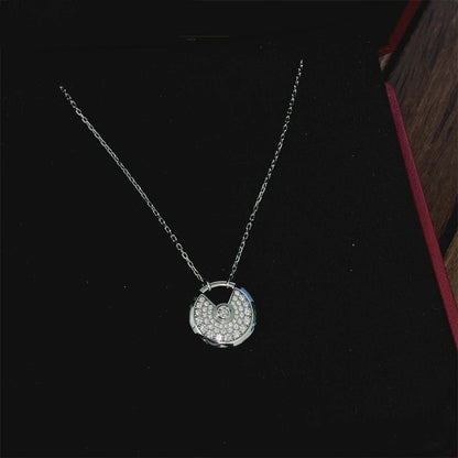 [Super CiCi ]AMULETTE SILVER FULL DIAMOND NECKLACE