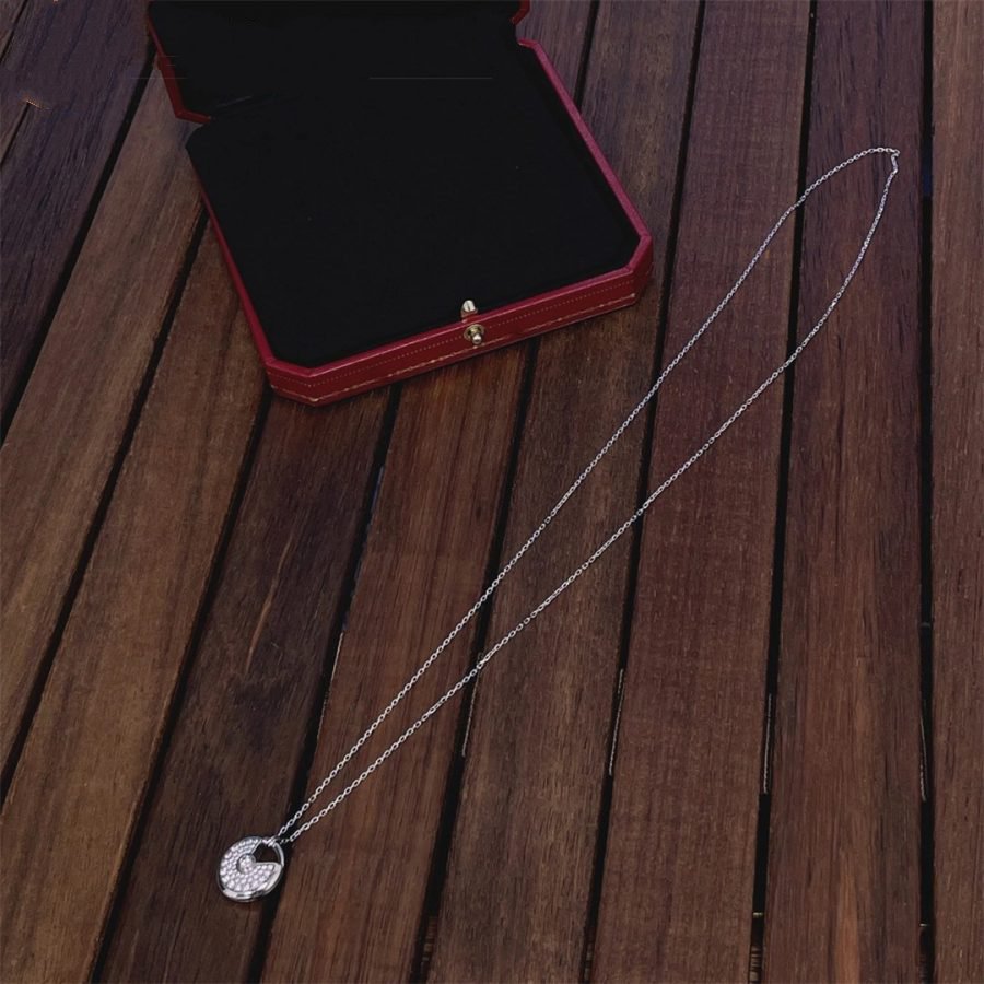 [Super CiCi ]AMULETTE SILVER FULL DIAMOND NECKLACE