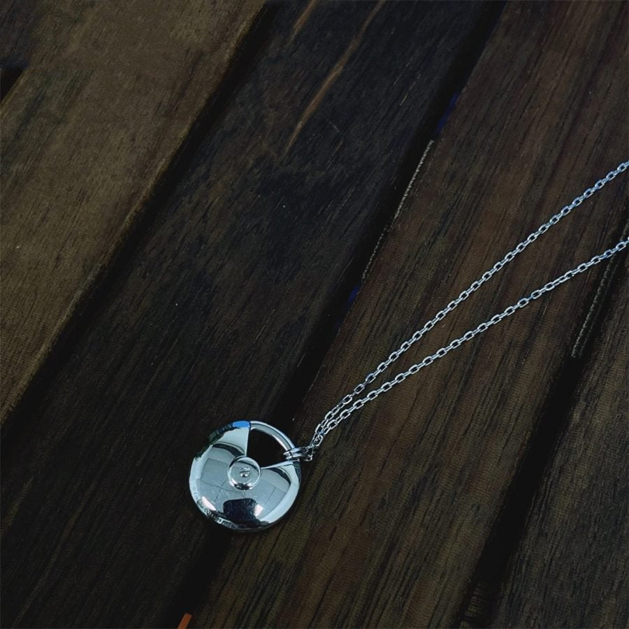 [Super CiCi ]AMULETTE SILVER FULL DIAMOND NECKLACE