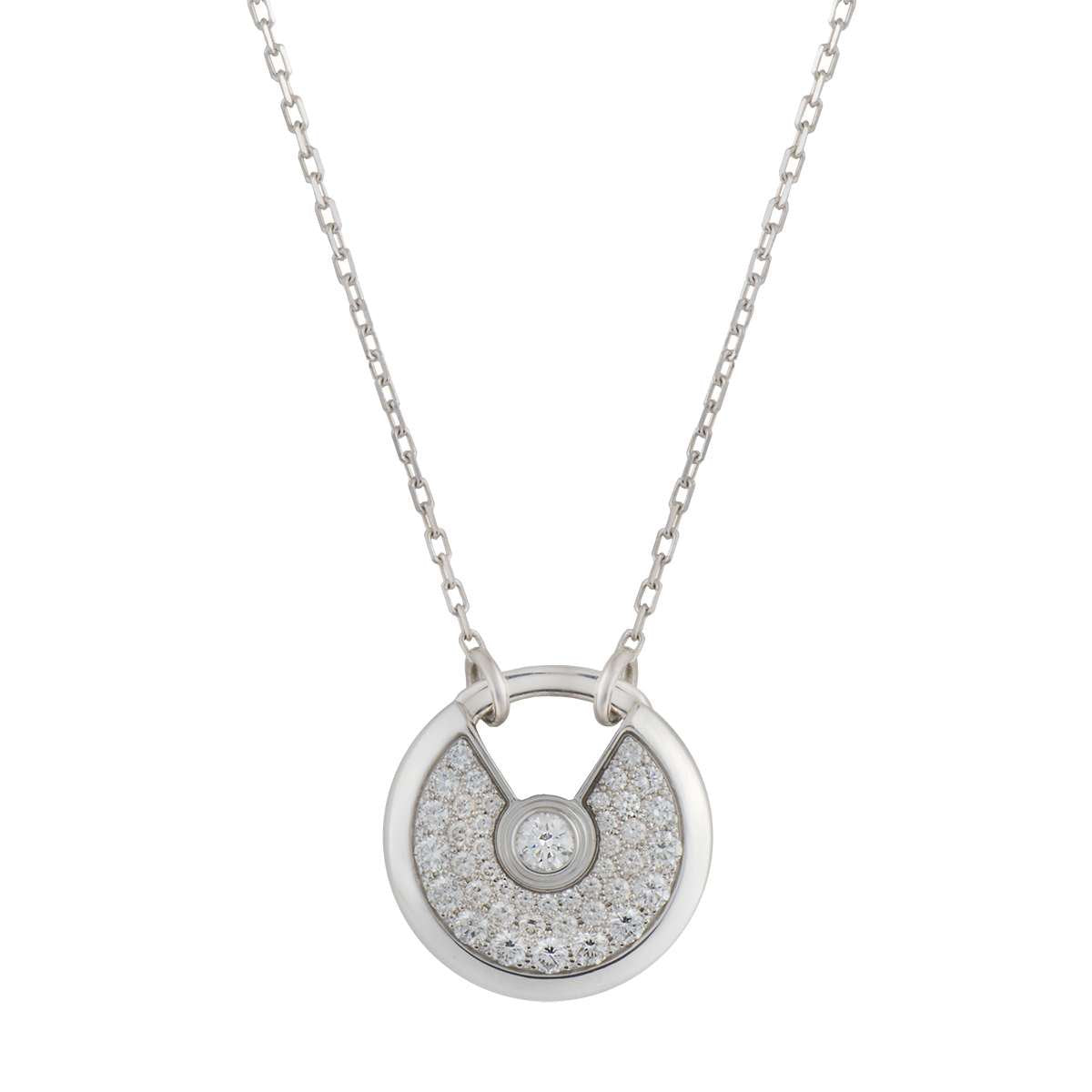 [Super CiCi ]AMULETTE SILVER FULL DIAMOND NECKLACE