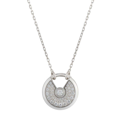 [Super CiCi ]AMULETTE SILVER FULL DIAMOND NECKLACE
