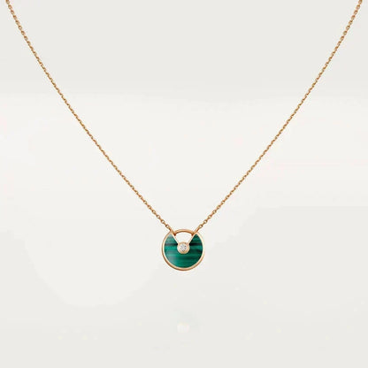 [Super CiCi ]AMULETTE ROSE GOLD MALACHITE NECKLACE