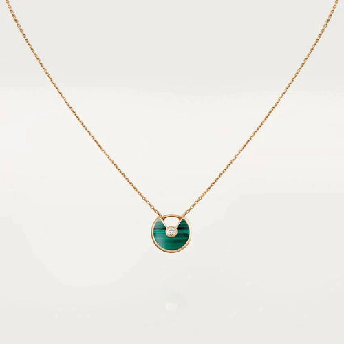 [Super CiCi ]AMULETTE ROSE GOLD MALACHITE NECKLACE